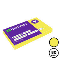 Блок самоклеящийся 50*75 мм, Berlingo "Ultra Sticky" НЕОН, желтый, 80 листов