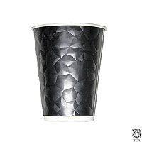 Бумажный стакан двухслойный Diamond 350мл черный / в упаковке 25 штук