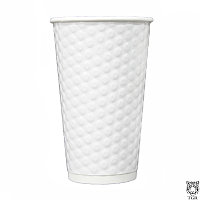 Бумажный стакан двухслойный Bubble 400мл белый / 25 штук в упаковке