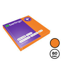 Блок самоклеящийся 75*75 мм, Berlingo "Ultra Sticky" НЕОН, оранжевый, 80 листов