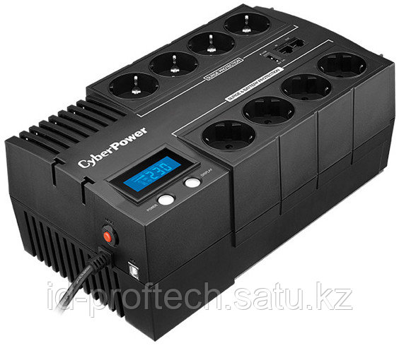 Line-Interactive ИБП, CyberPower BR1000ELCD, выходная мощность 1000VA-600W, LCD, AVR, RJ11-RJ45, USB, 8 - фото 1 - id-p115117026