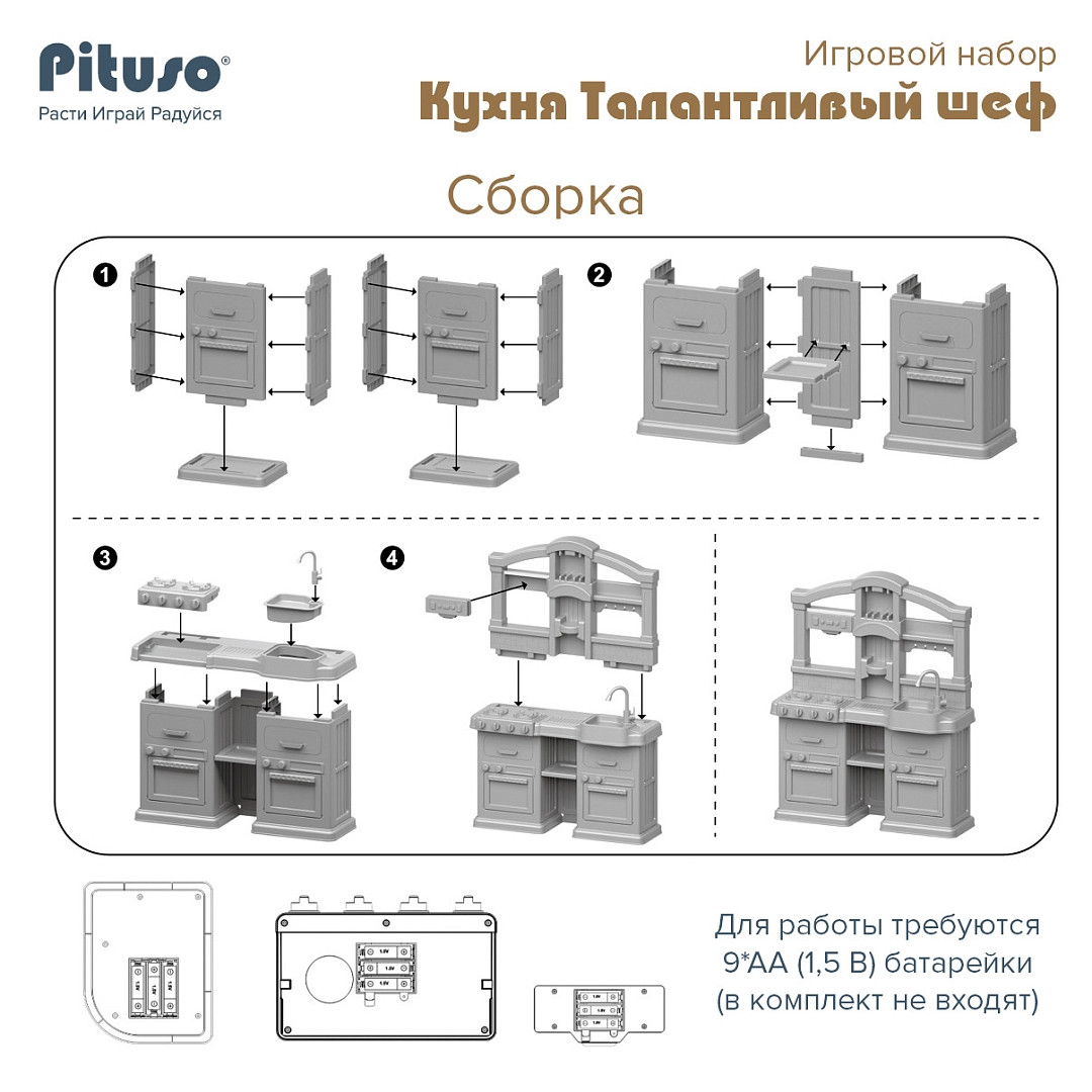 Игровой набор Pituso Кухня Талантливый шеф 77 эл. - фото 2 - id-p115118159