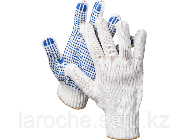 Перчатки трикотажные DEXX, 7 класс, х/б, с защитой от скольжения, фото 2