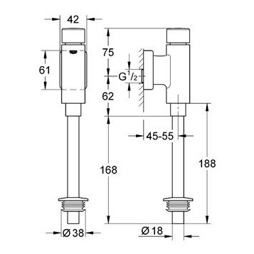 Смывное устройство для писсуара Grohe Rondo 37342000 - фото 2 - id-p114902954