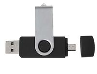 Артикул F002-Н, USB-флешка USB/micro на 16 Гб Черный