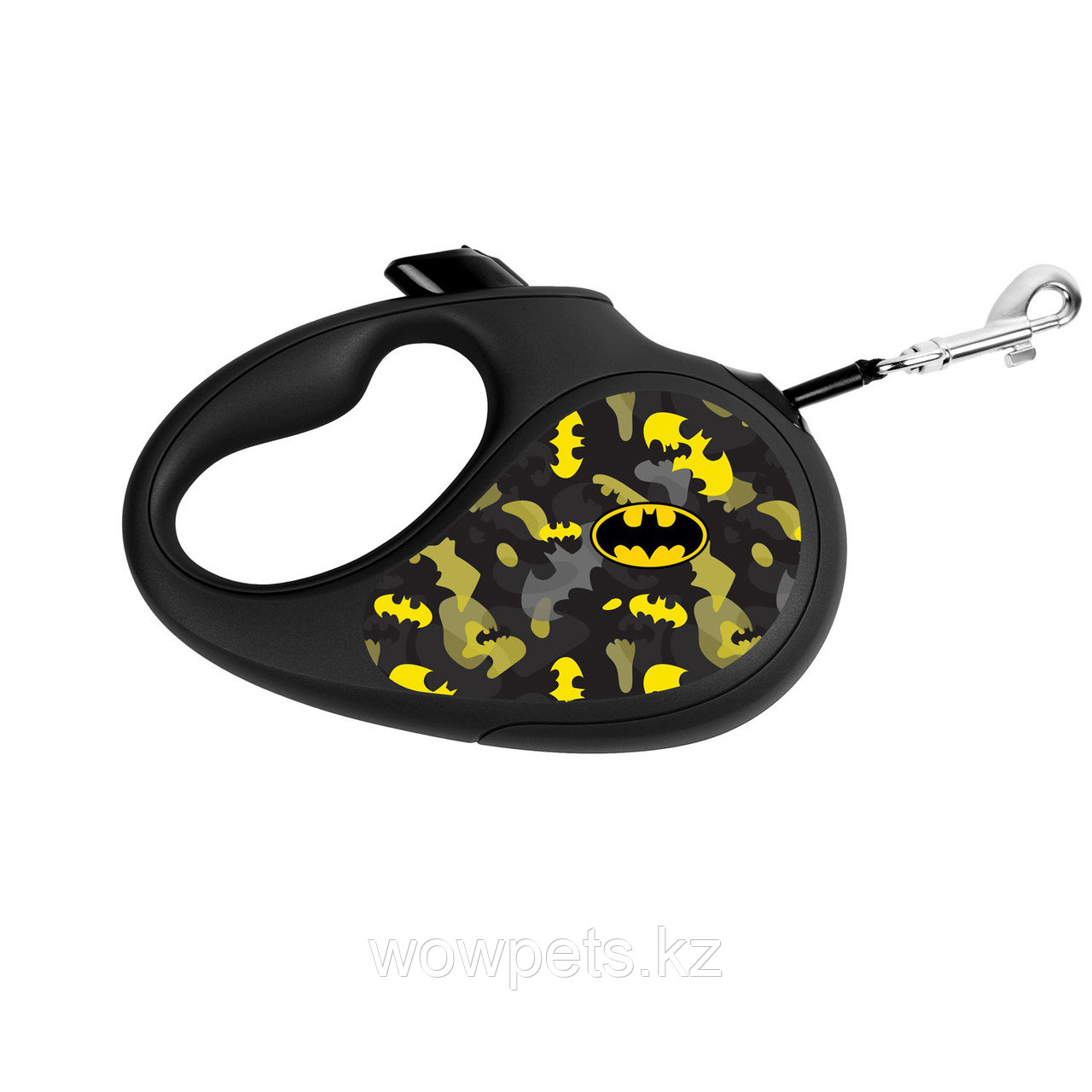 Поводок-рулетка для собак WAUDOG R-leash, рисунок "Бэтмен узор", (до 12 кг Д 3 м) - фото 1 - id-p115121854