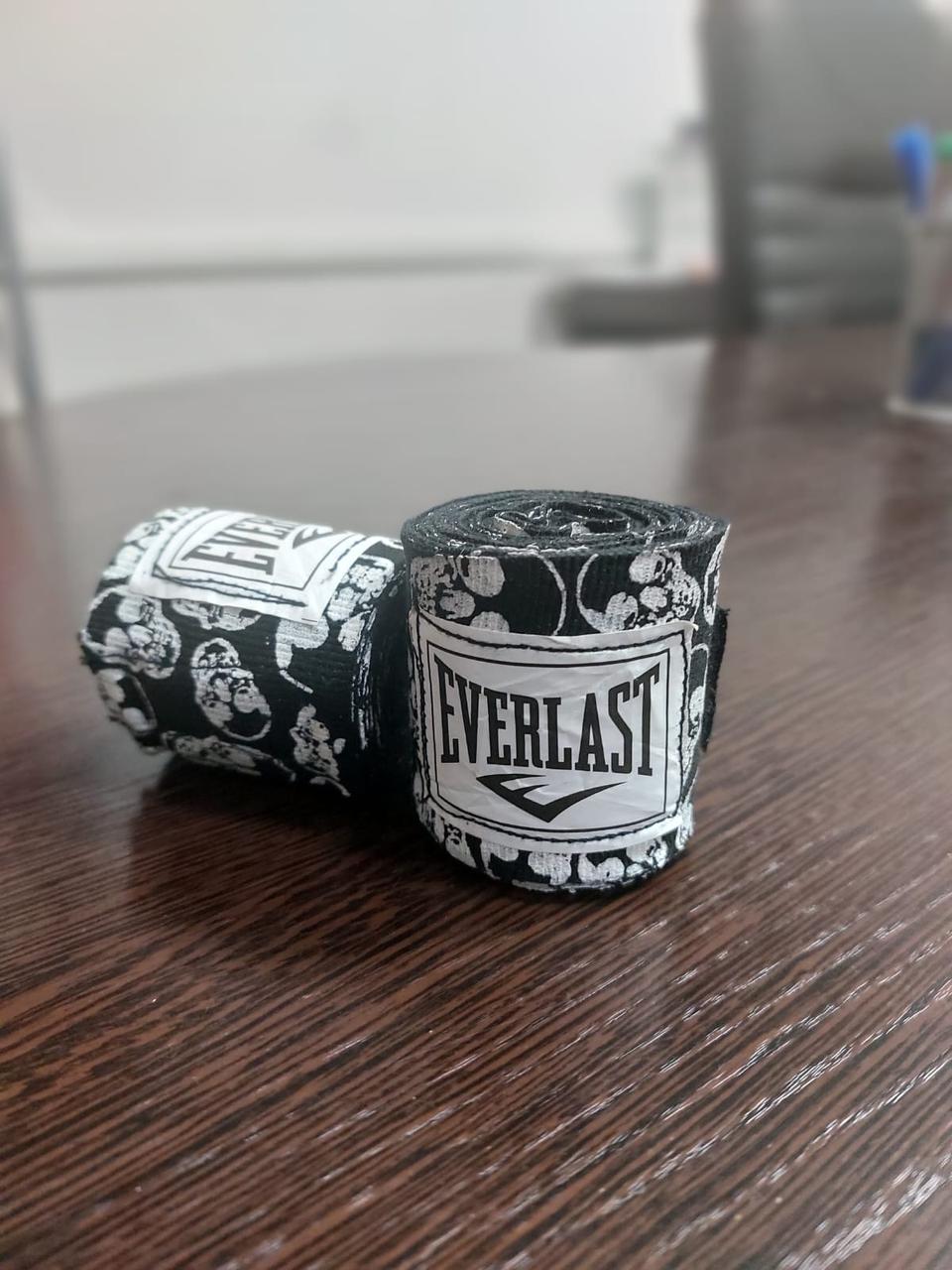Боксерский бинт Everlast черный с черепом 2шт 2,5м - фото 2 - id-p110521361