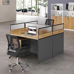Офисный стол 2хместный с высокими  перегородками