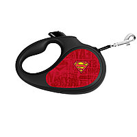 Поводок-рулетка для собак WAUDOG R-leash, рисунок "Супермен красный", (до 15 кг Д 5 м)