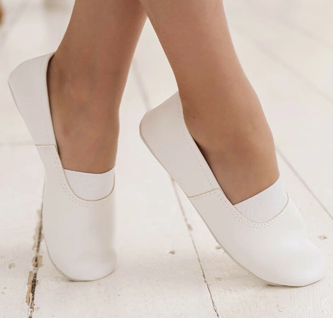 Чешки для танцев  белые экокожа, фото 1