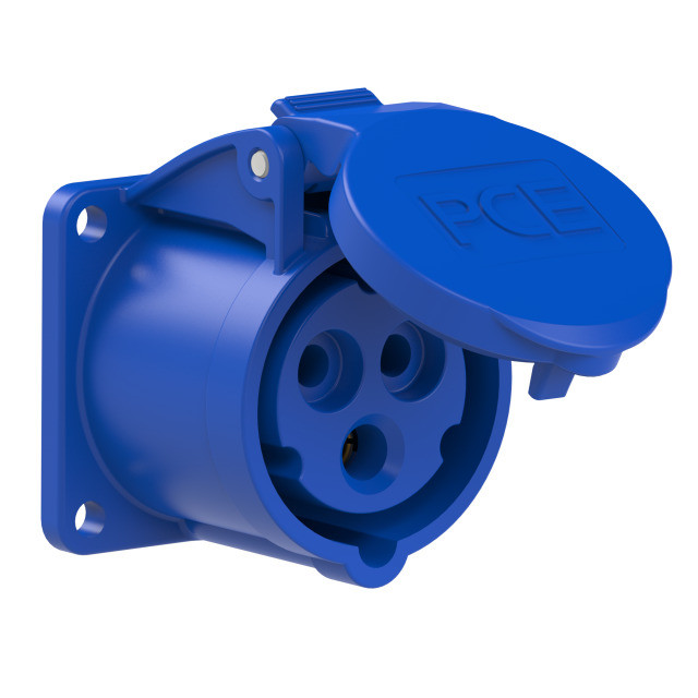 PCE Розетка встраиваемая 16А/230V/1P+N+E/IP44, фланец 55x55