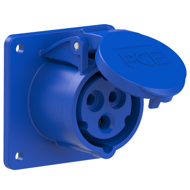 PCE Розетка встраиваемая 16А/230V/1P+N+E/IP44, фланец 75x75