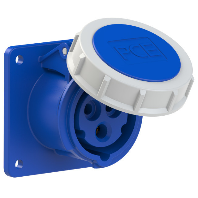 PCE Розетка встраиваемая 16А/230V/1P+N+E/IP67 фланец 75x75