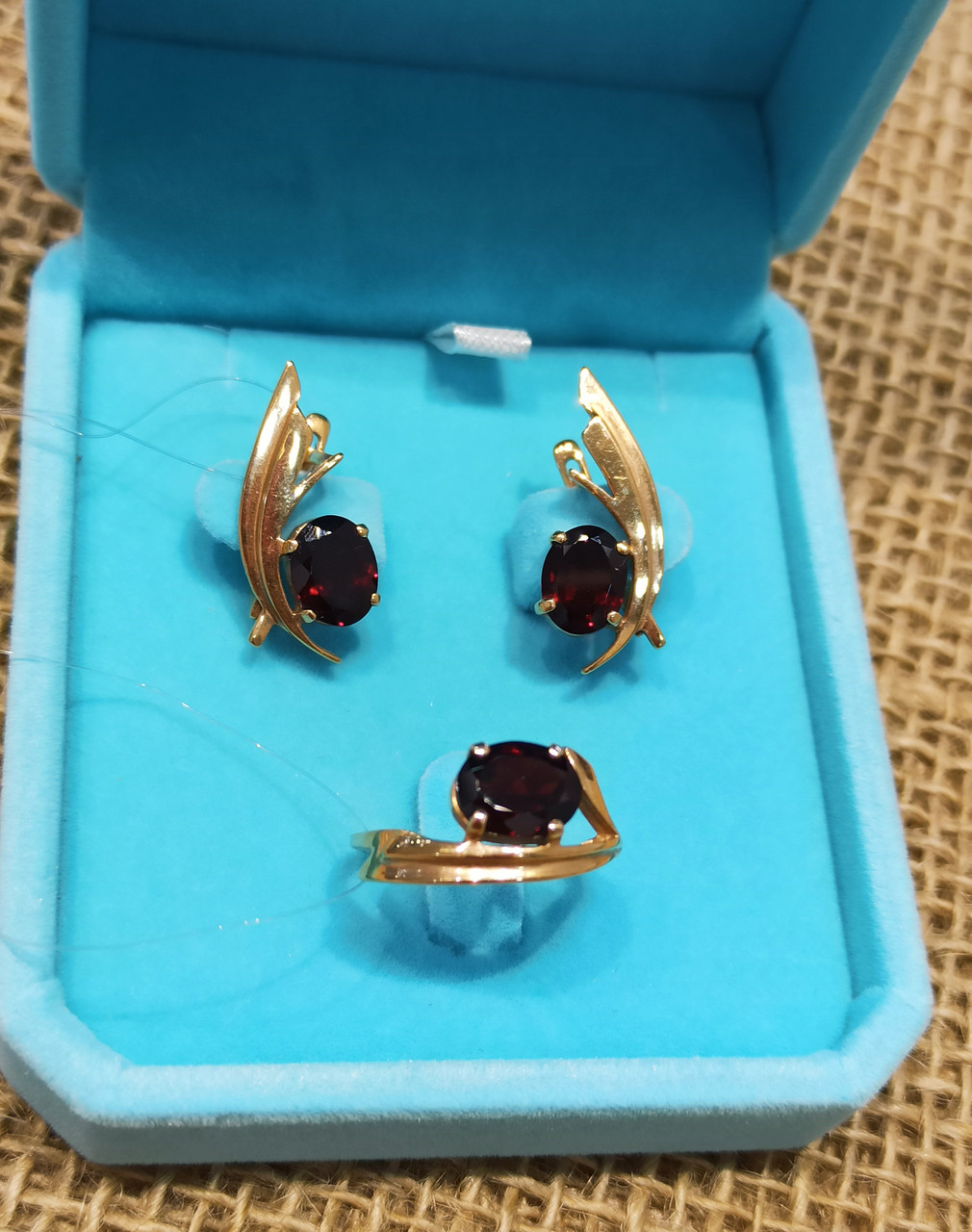 Комплект с гранатом / кольцо-18 размер.( пр. Абая 141), фото 1