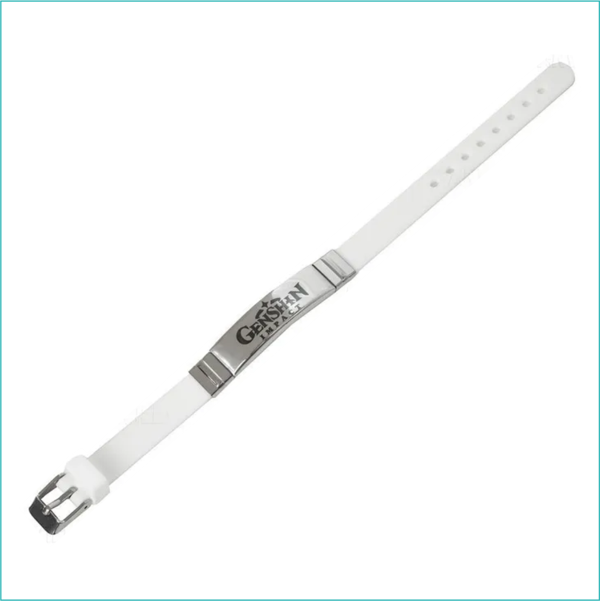 Силиконовый браслет "GENSHIN" (Размер регулируемый) белый - фото 3 - id-p115173258