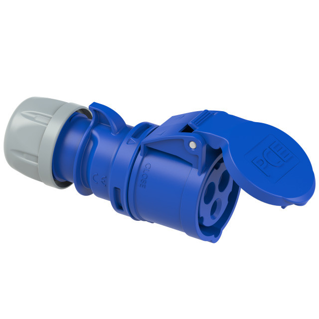Розетка кабельная PCE, 32А, 230V, 1P+N+E, IP44
