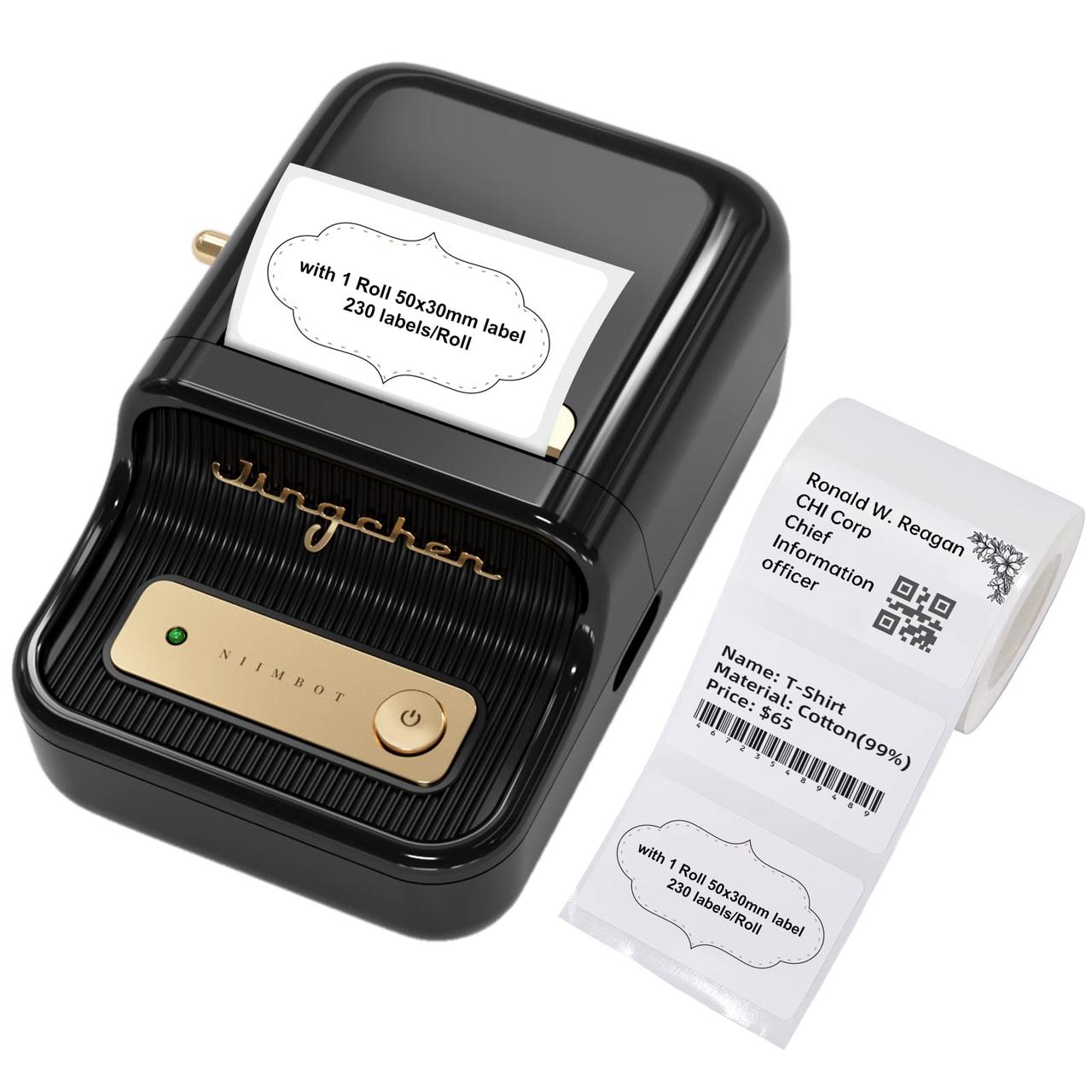 Портативный Bluetooth Термопринтер для Этикеток Niimbot B21 Black, фото 1