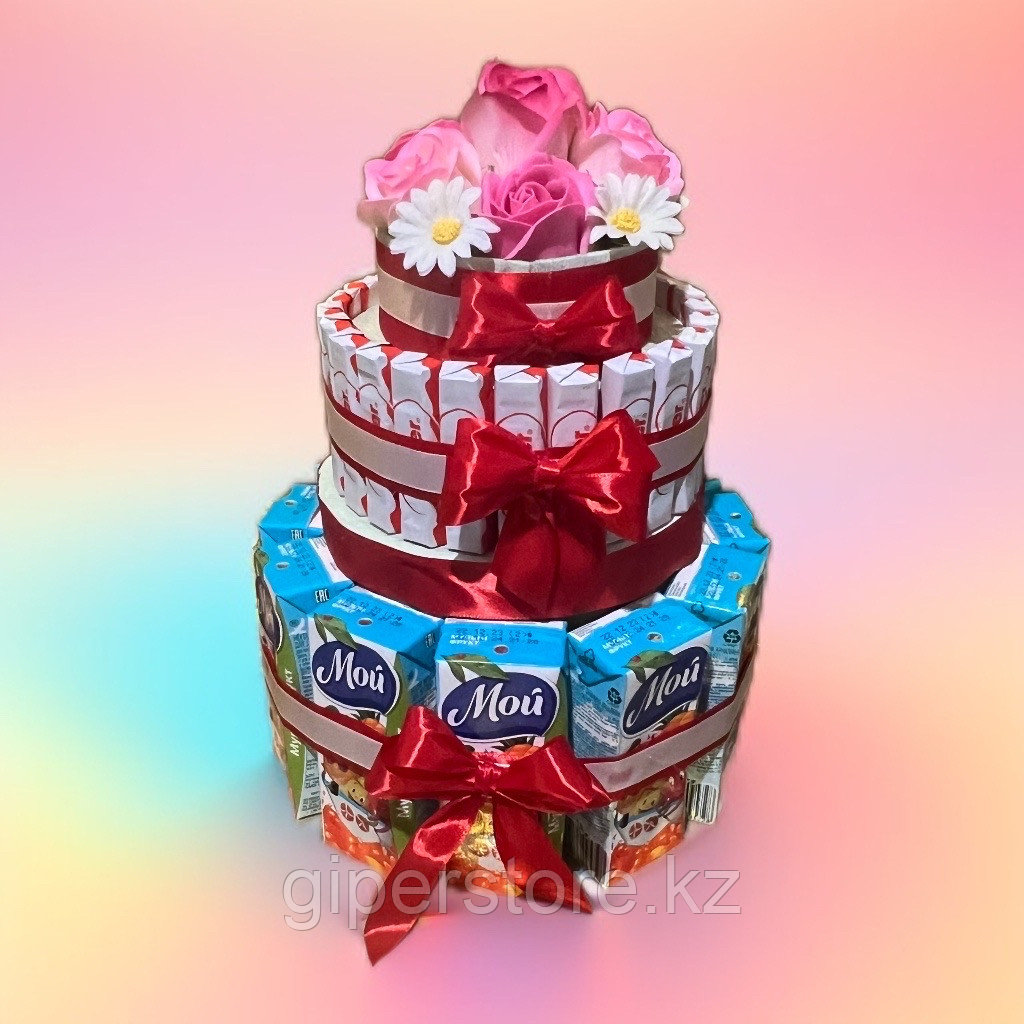 Торт из сладостей с мыльными розами - фото 1 - id-p114792785