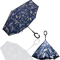 Зонт наоборот перевертыш механический 80 см с листочками