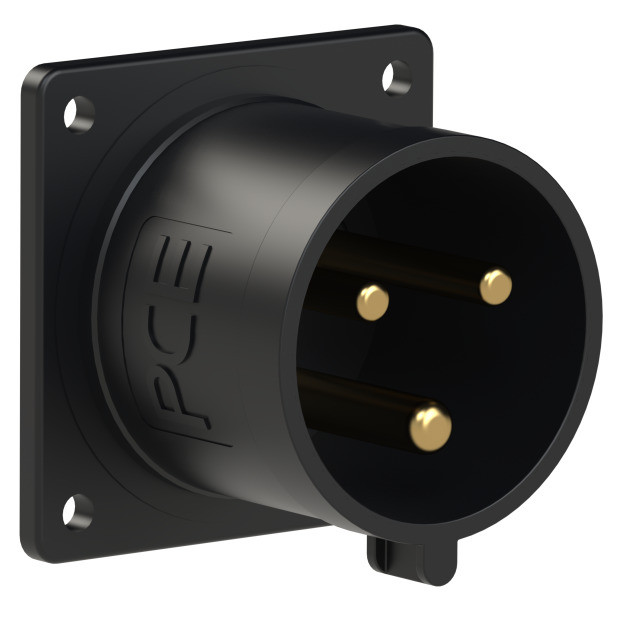 PCE Вилка встраиваемая 32А/230V/1P+N+E/IP44 черная