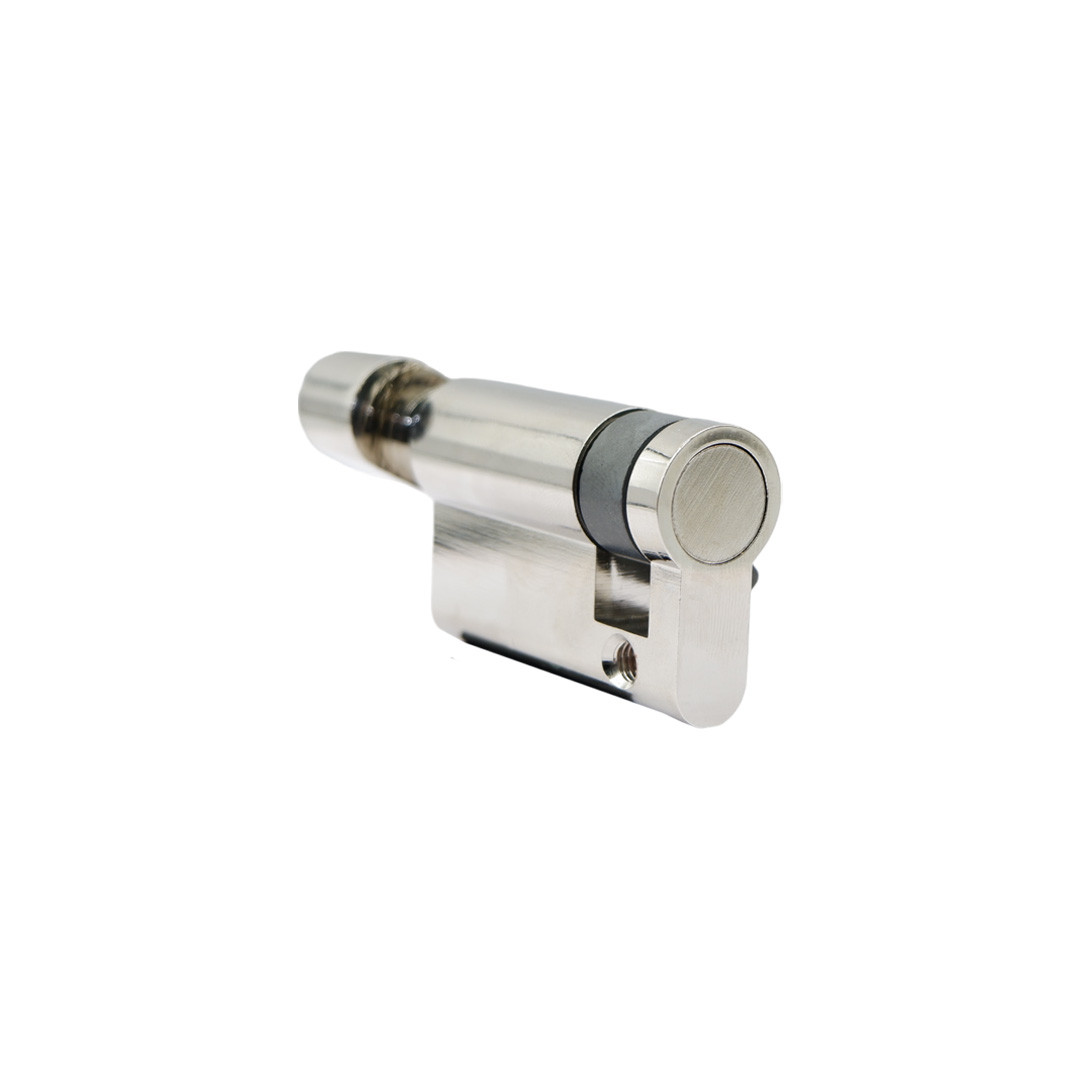 Цилиндр дверной никелированный 10x40/50 мм с латунной ручкой Proff - фото 2 - id-p115181957