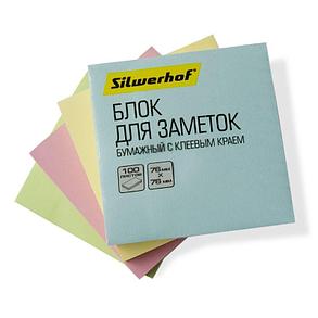 Клейкие листки Silwerhof 76х76 мм, голубой, 100 листов, фото 2