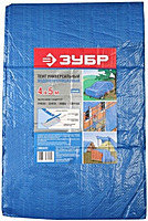 Тент-полотно«Зубр» универсальный водонепроницаемый 75г/м.кв. 4x5 цвет синий