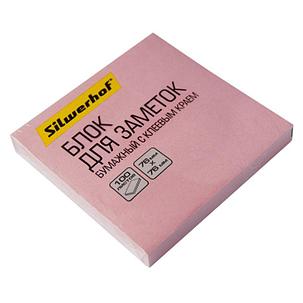 Клейкие листки Silwerhof 76х76 мм, розовый, 100 листов, фото 1