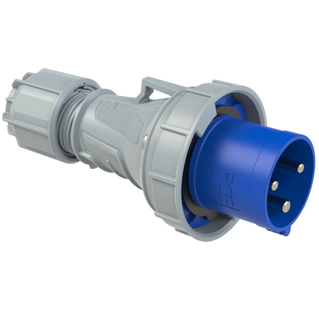 Вилка кабельная PCE, 63А, 230V, 1P+N+E, IP67