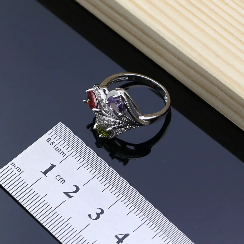 Женский ювелирный комплект из кольца и браслета, серебро 925 пробы - фото 5 - id-p115185624