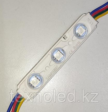 Светодиодный трёхточечный модуль RGB 3 led белый 1,5W, DC12V, фото 3