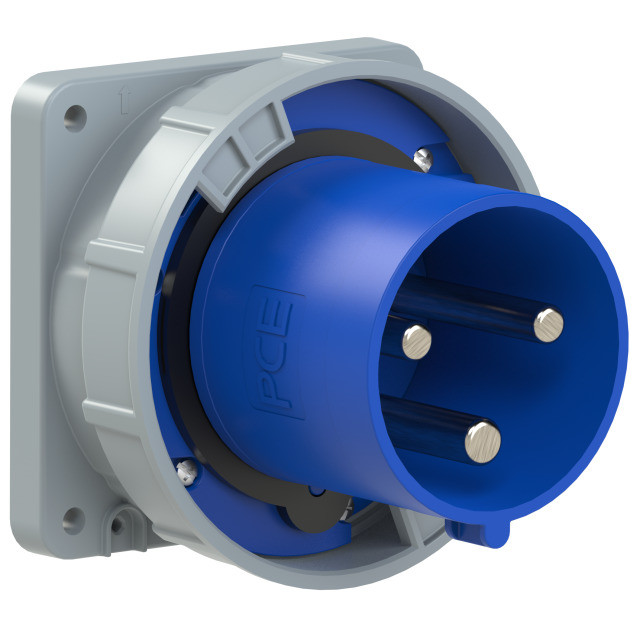 PCE Вилка встраиваемая 125А/230V/1P+N+E/IP67 фланец 120x120