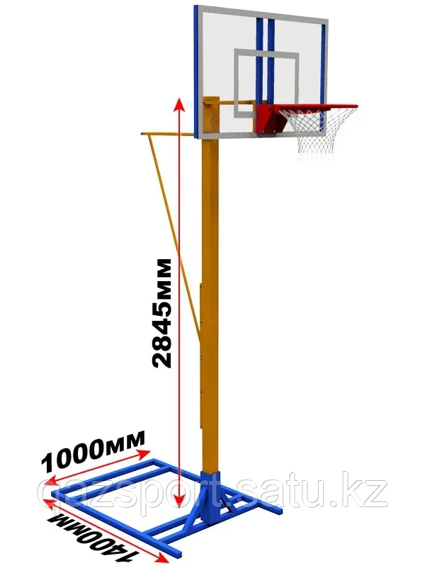 Мобильная баскетбольная разборная стойка с регулировкой высоты - фото 4 - id-p115190919