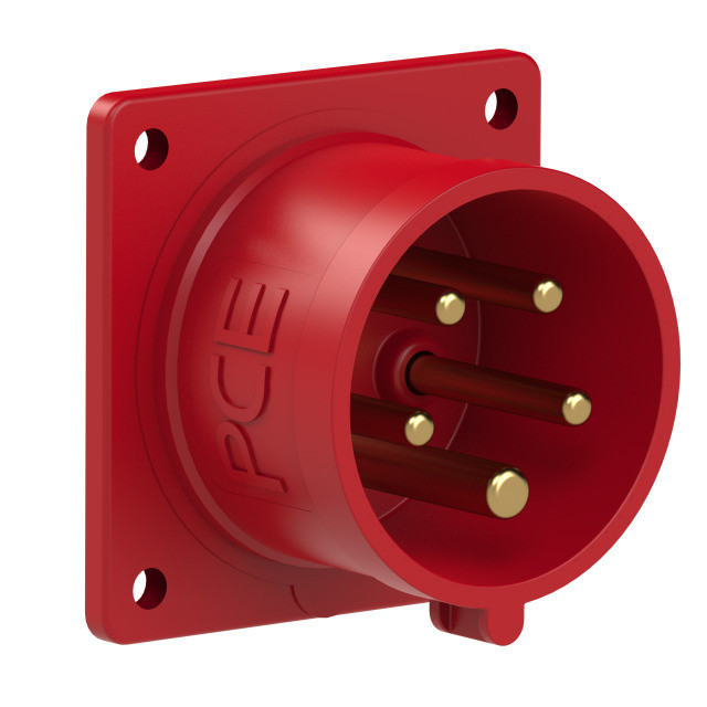PCE Вилка встраиваемая 16А/400V/3P+N+E/IP44, фланец 70x70