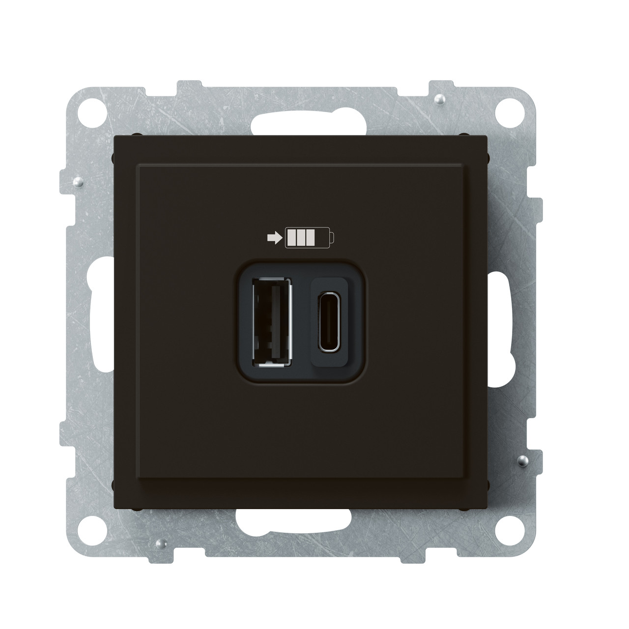 Зарядное устройство USB 2 выхода Тип А - Тип С SUNO, антрацит /721430/ - фото 1 - id-p114936859