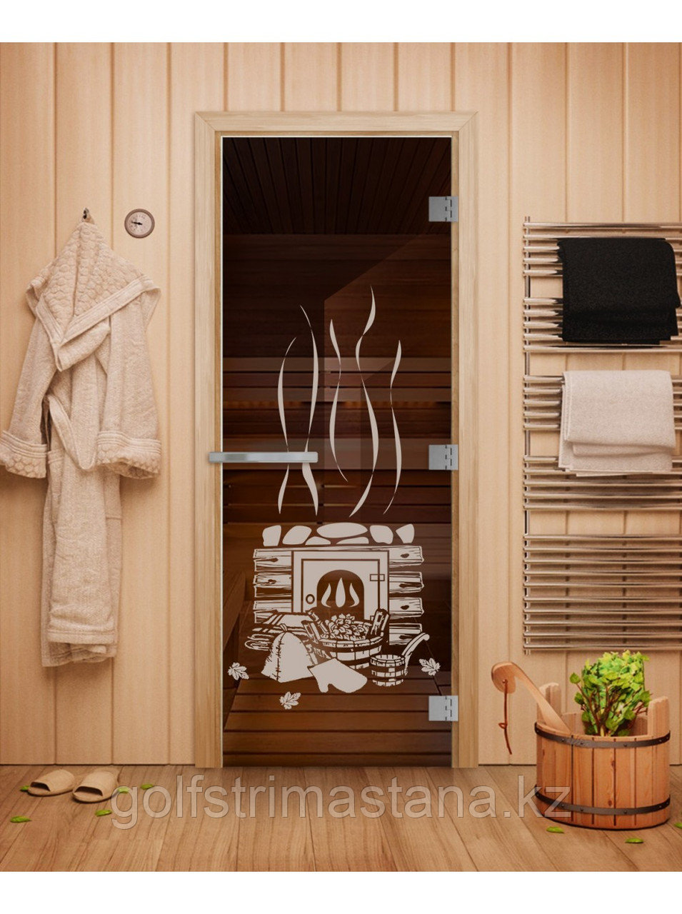 Дверь для бани и сауны ЭТАЛОН с рисунком - фото 1 - id-p115197343
