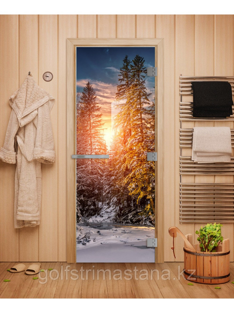 Дверь для бани и сауны ЭТАЛОН  с Фотопечатью