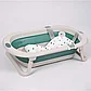 Детская ванночка складная + вкладыш Tomix Swimmer, green, фото 5