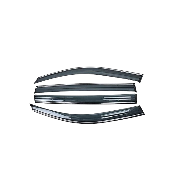 Ветровики, дефлекторы Volkswagen ID.4, прозрачные с хромом, фото 1