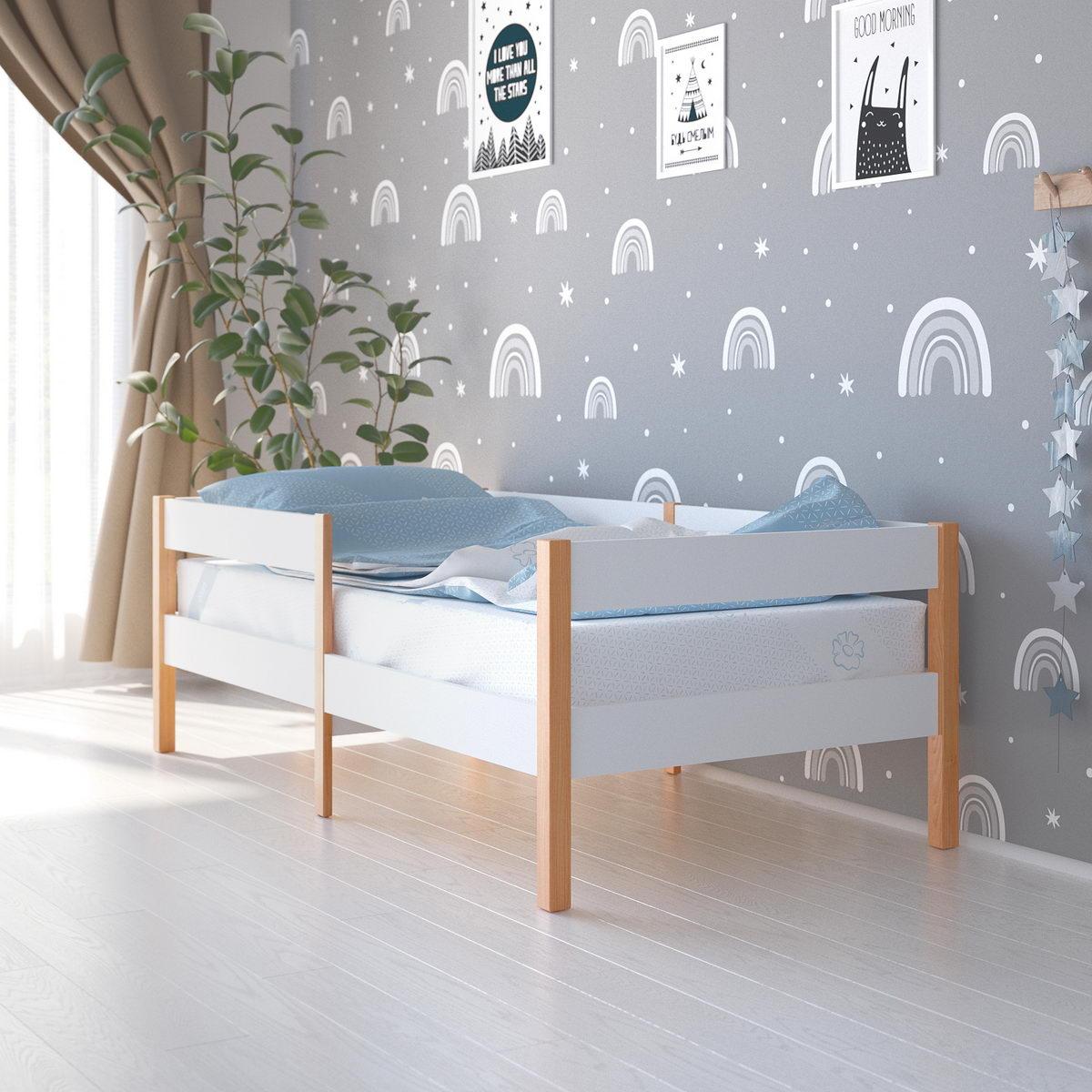 Кровать Pituso Saksonia 160х80 см, белый-бук