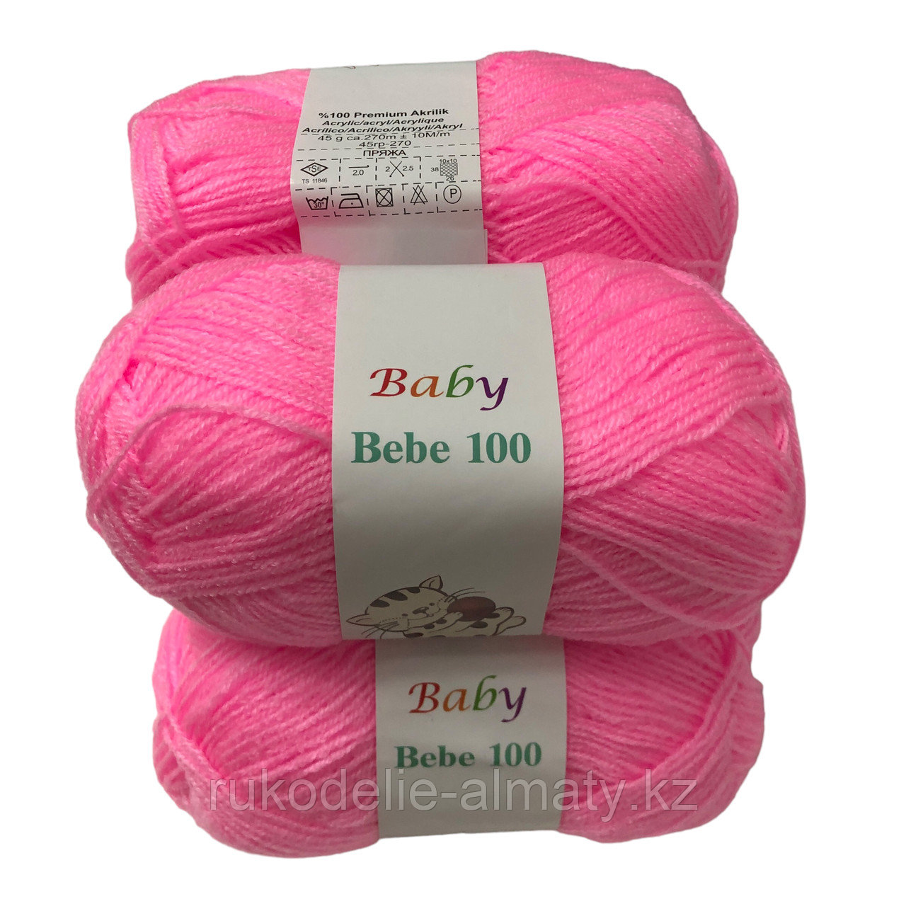 Акриловая пряжа для новорожденных Bebe 100 нежный розовый - фото 7 - id-p85166542