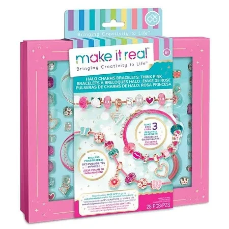 Набор для творчества Make It Real Браслеты с бусинами Halo Charms Bracelets Think Pink 1722MR - фото 1 - id-p114870131