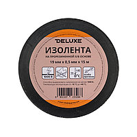 Изолента Deluxe ХБ 80 гр 19 мм x 0 5 мм длина 15м чёрная Insulating tape XB 80 gr