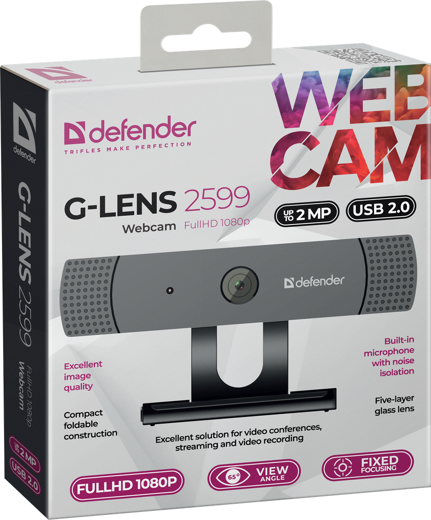 Веб-камера Defender G-lens 2599 FullHD 1080p  2МП   63199