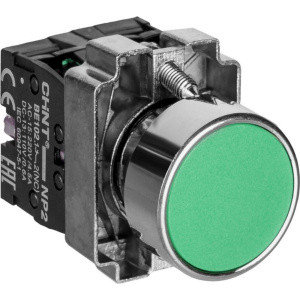 Кнопка управления CHINT NP2-BA35 без подсветки зеленая 1НЗ +1НО IP40, фото 2