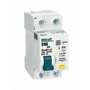 Дифференциальный автоматический выключатель DEKraft 16056DEK ДИФ13 4.5кА 1+N C 40A 30мА AC, фото 2