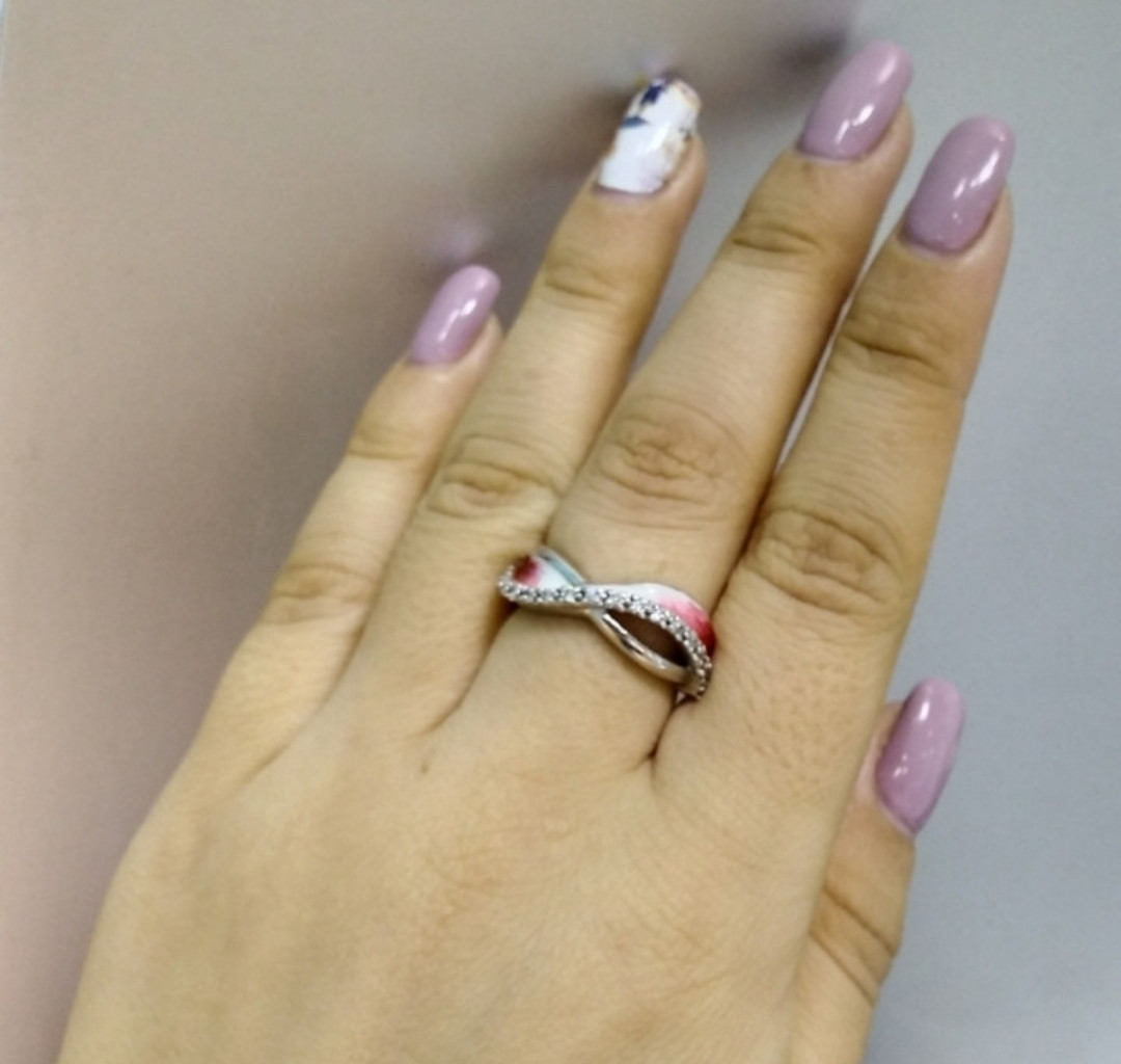 Кольцо с эмалью и фианитами / 17 размер, фото 1