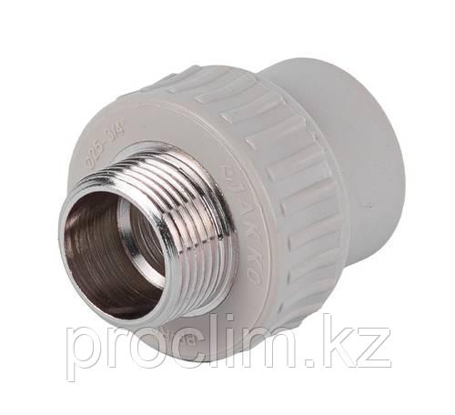 Адаптер ППР с нар.рез. под ключ серый 50x1 1/2