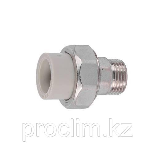 Муфта разъемная ППР ЭКО с нар. рез. серый 25x3/4