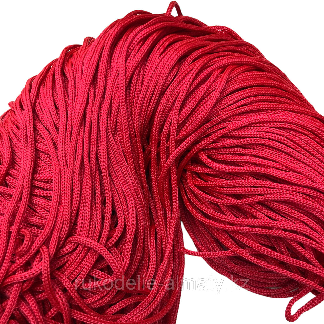 Полиэфирный шнур без сердечника, 3мм, пасма красный - фото 5 - id-p85207499